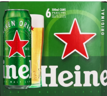Heineken Pure Malt Lager Beer Cans 6 x 500ml