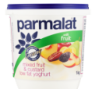 Parmalat Low Fat Mixed Fruit & Custard Yoghurt 1kg