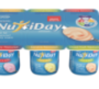 Danone NutriDay Strawberry, Banana And Mixed Fruit Flavoured Low Fat Dairy Snack 6 x 100g
