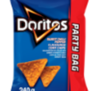 Doritos Party Bag Sweet Chilli Pepper Flavoured Corn Chips 240g