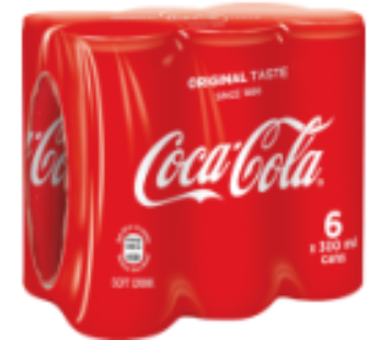 Coca-Cola Original Soft Drink Cans 6 x 300ml