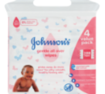 Johnson’s Value Pack Gentle All Over Baby Wipes 288 Pack