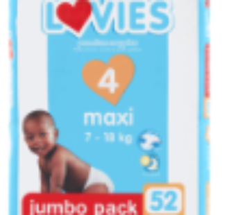 Lovies Maxi Premium Nappies Jumbo Pack 7 – 18kg 52 Pack
