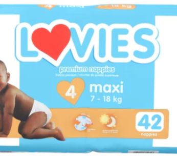 Lovies Maxi Premium Nappies 7 – 18kg 42 Pack