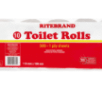 Ritebrand 1 Ply Toilet Rolls 10 Pack