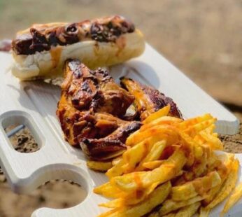 Migalo Wors Roll, Quarter Chicken & Fries